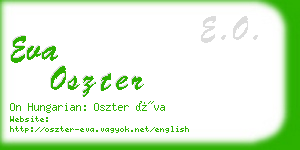 eva oszter business card